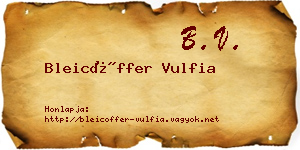 Bleicöffer Vulfia névjegykártya